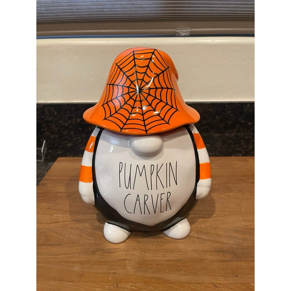 Rae Dunn Halloween Gnome Pumpkin Cookie Canister